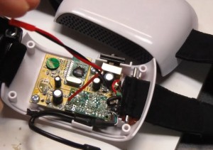 Mind Flex hacked serial pins soldered wires